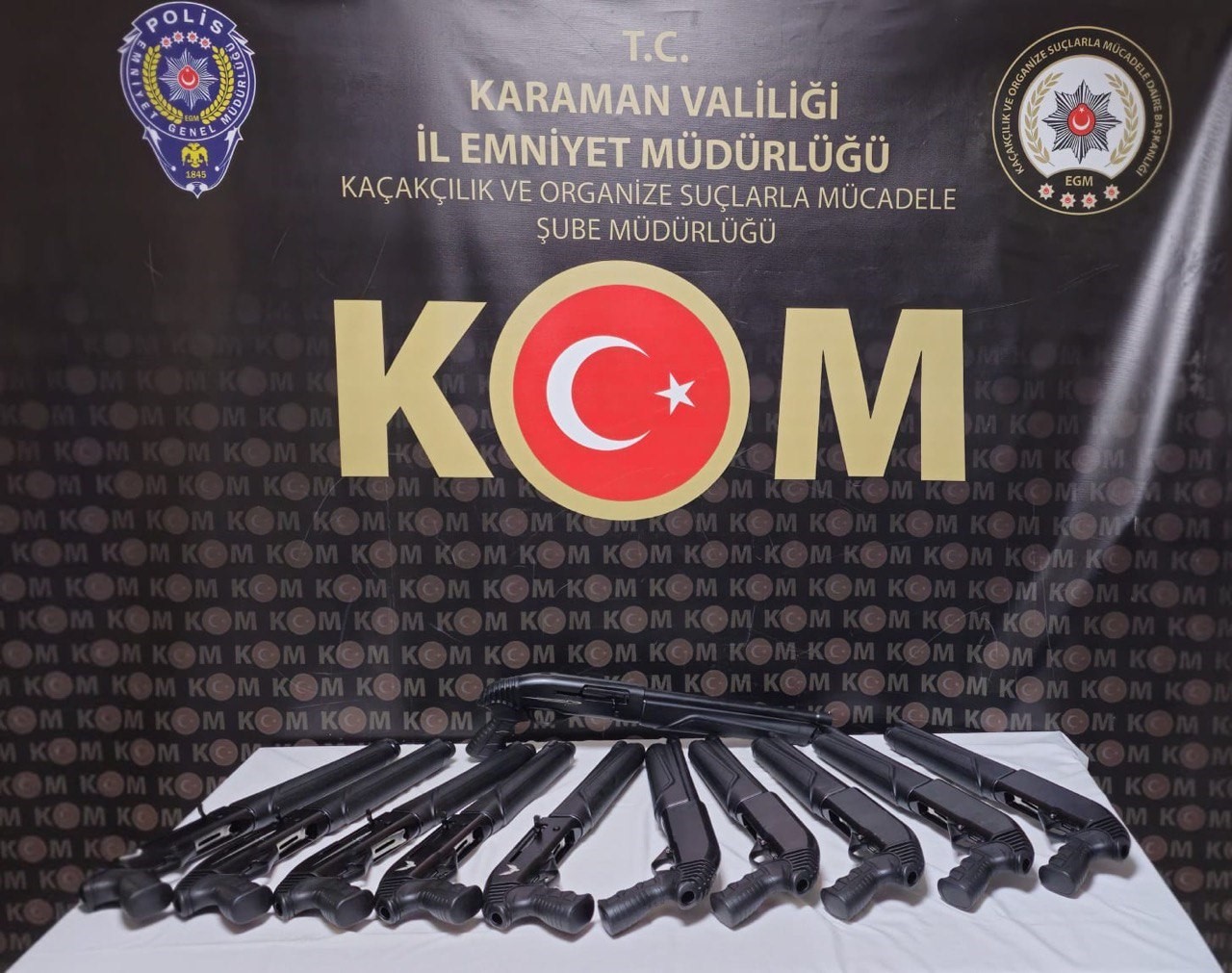 Karaman’da 7 günde 13 ruhsatsız silah ele geçirildi