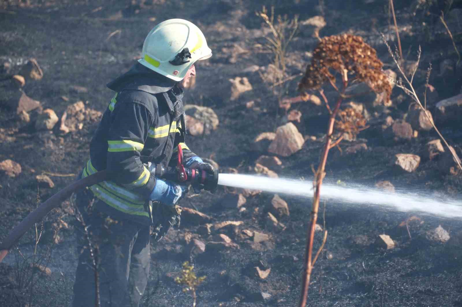 Bodrum’da otluk alanda çıkan yangın 5 dekarlık alanı küle çevirdi 