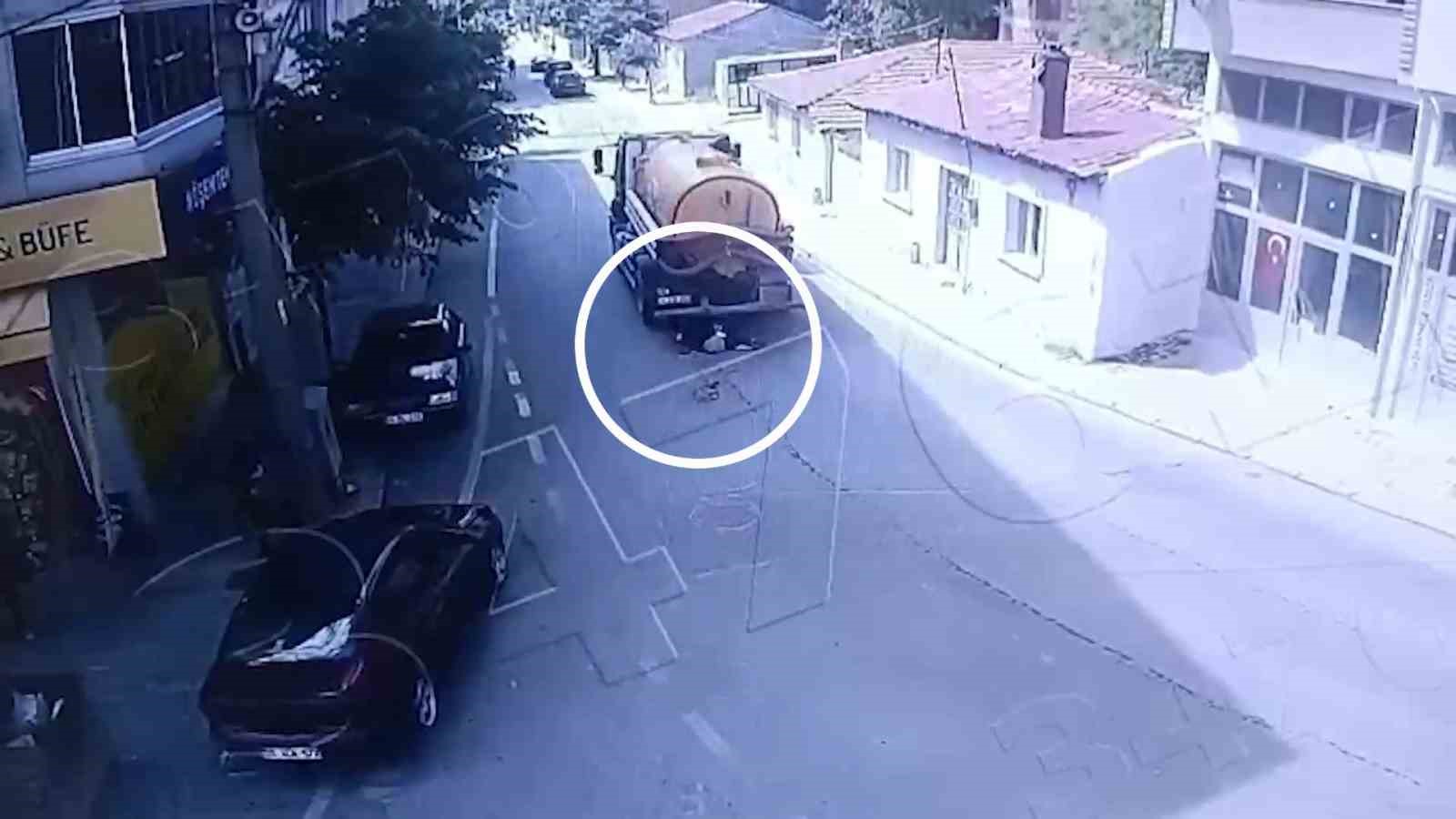 Tekirdağ’da vidanjörün kadını ezdiği anlar kamerada 