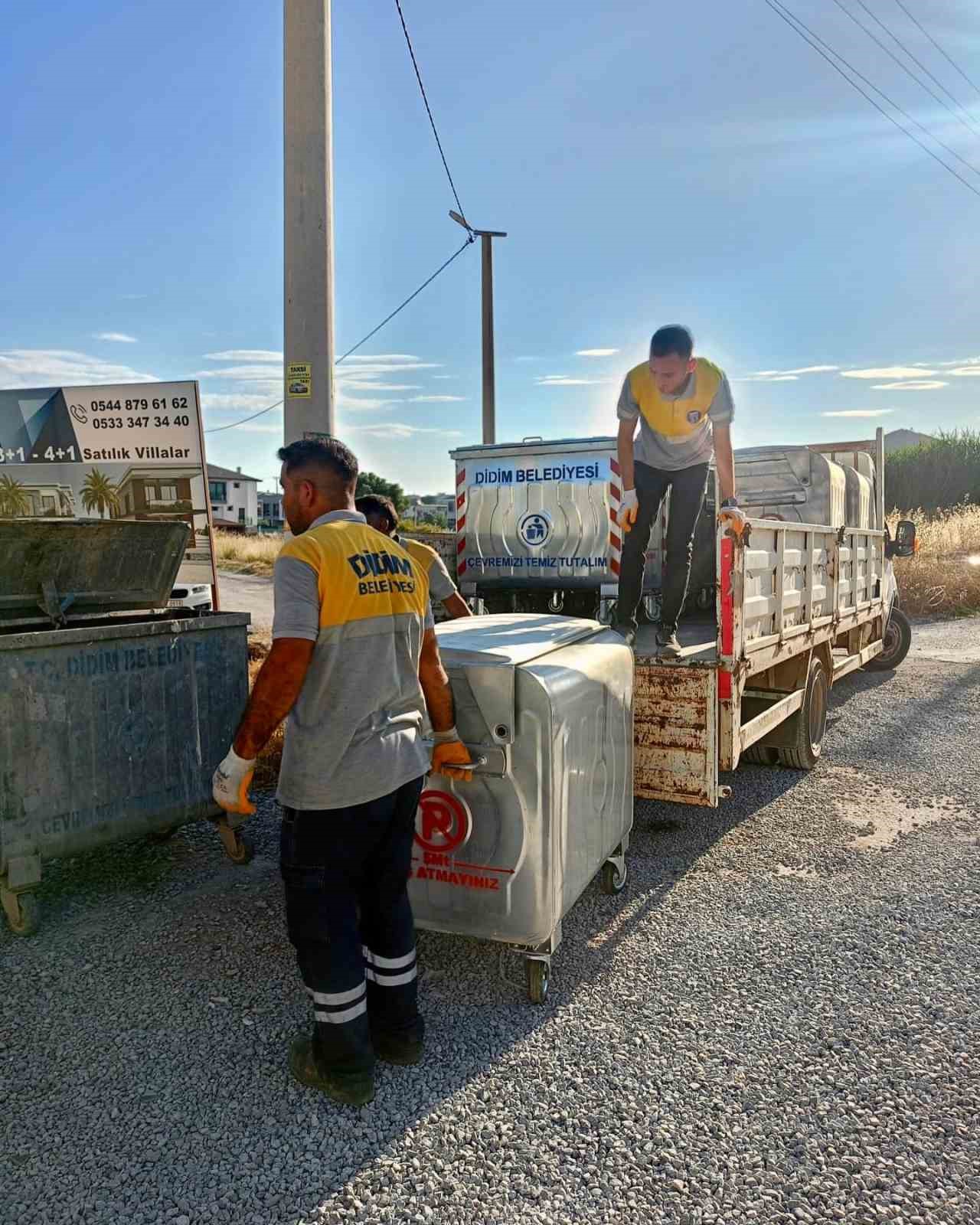 Didim’de eskiyen konteynerler yenileniyor 