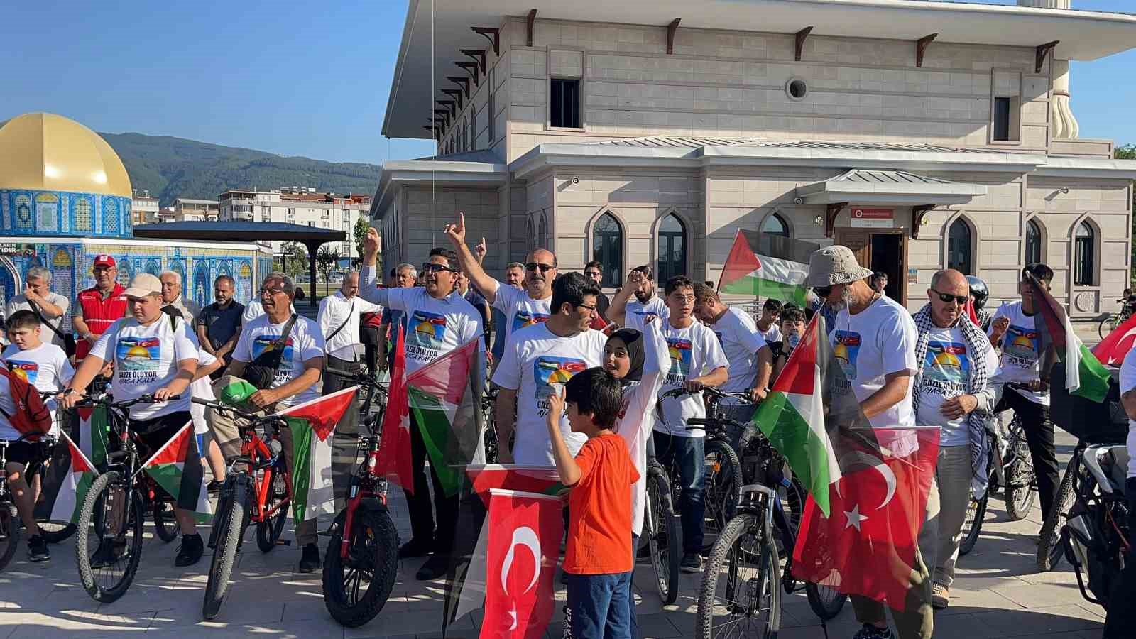 Osmaniye’de pedallar Gazze’ye destek için çevrildi 