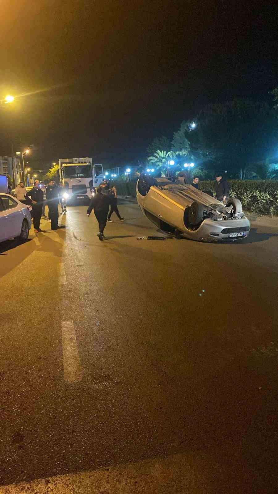 Alkollü sürücü aracıyla takla attı, 