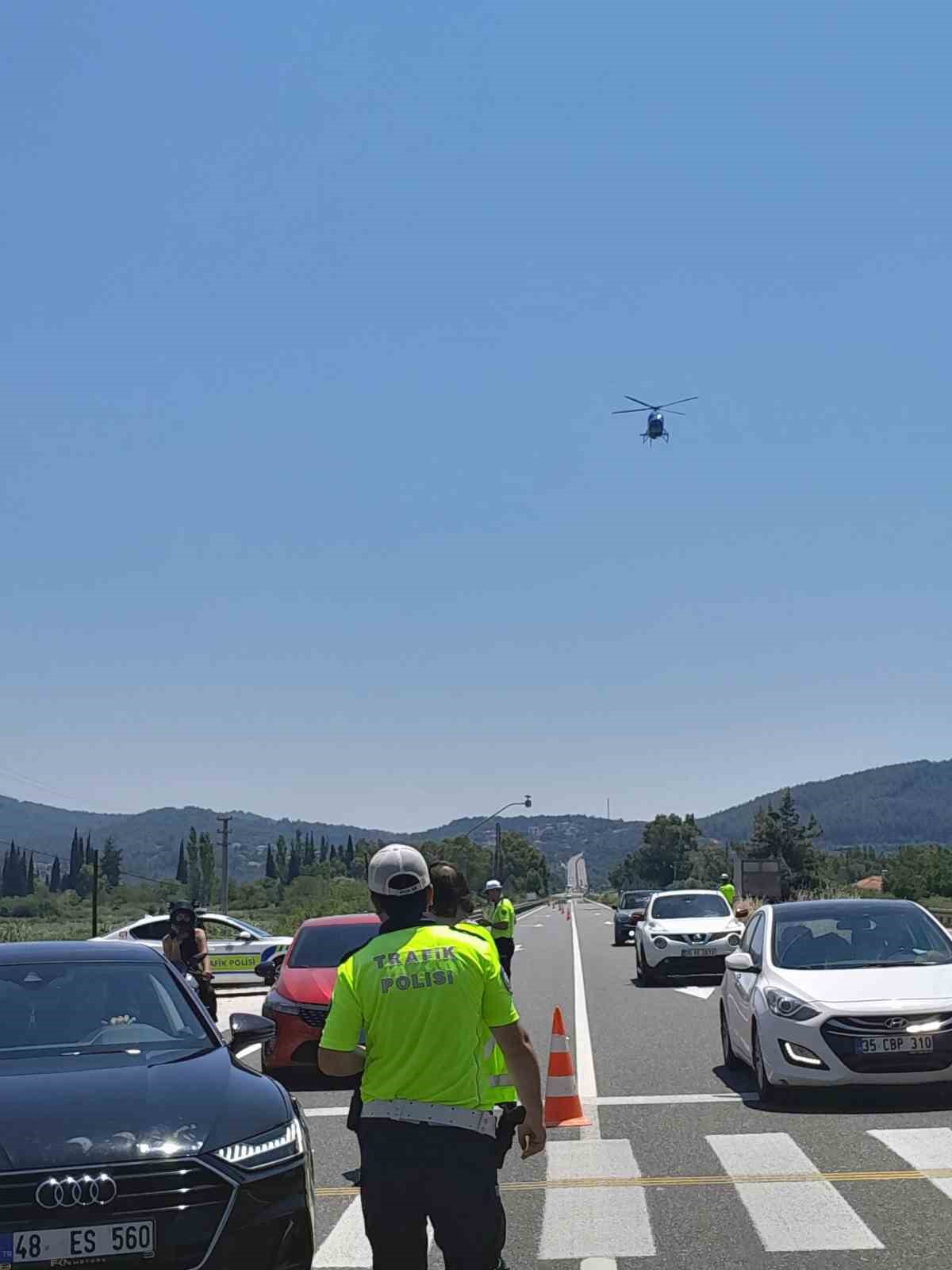 Muğla’da dron ve helikopter destekli trafik denetimi 