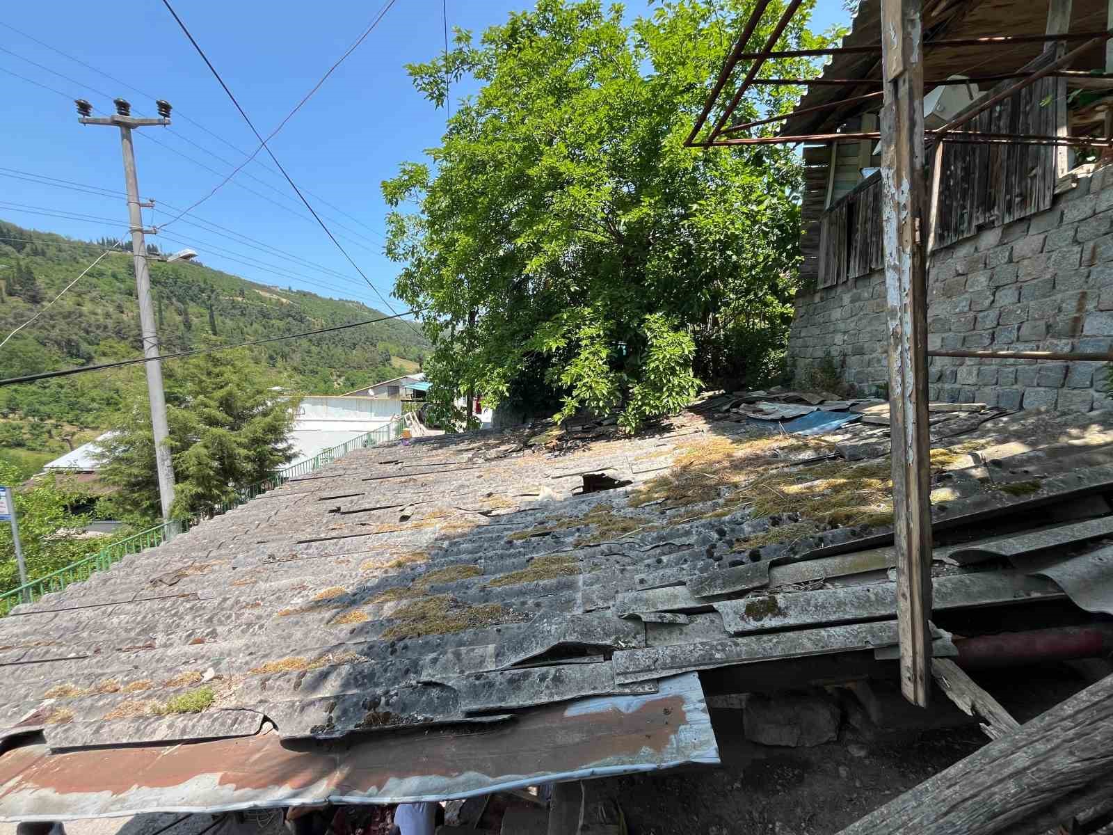 İpini koparan boğa 3 metre yükseklikten otomobilin üzerine düştü 