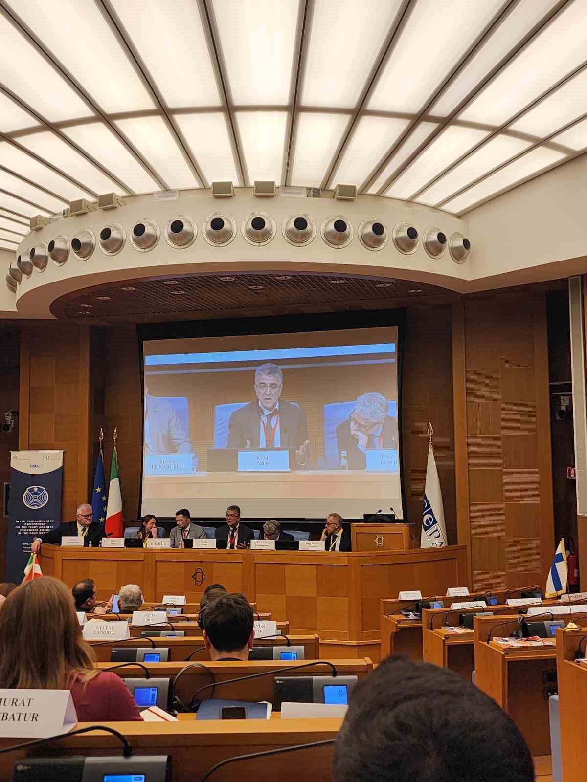 Aydın, İtalya’da AGİT bölgesinde organize suçlarla mücadeleye ilişkin parlamentolar arası konferansa katıldı 