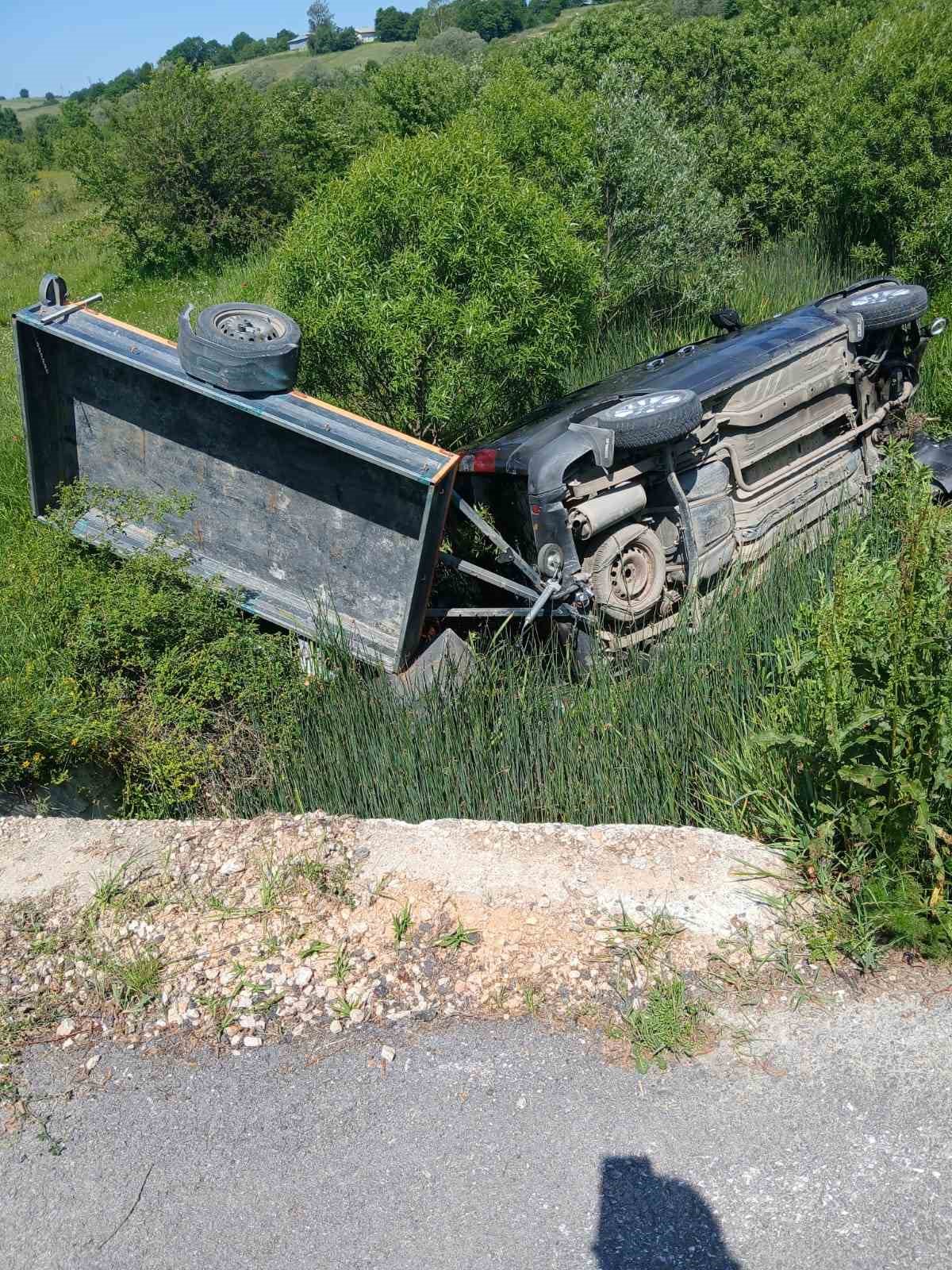 Devrilen cipin sürücüsü yaralandı