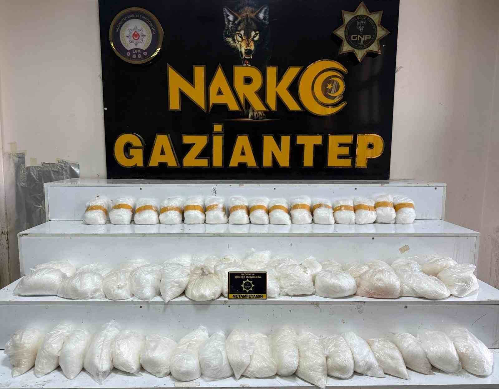 Gaziantep’te 58 kilo metamfetamin ele geçirildi