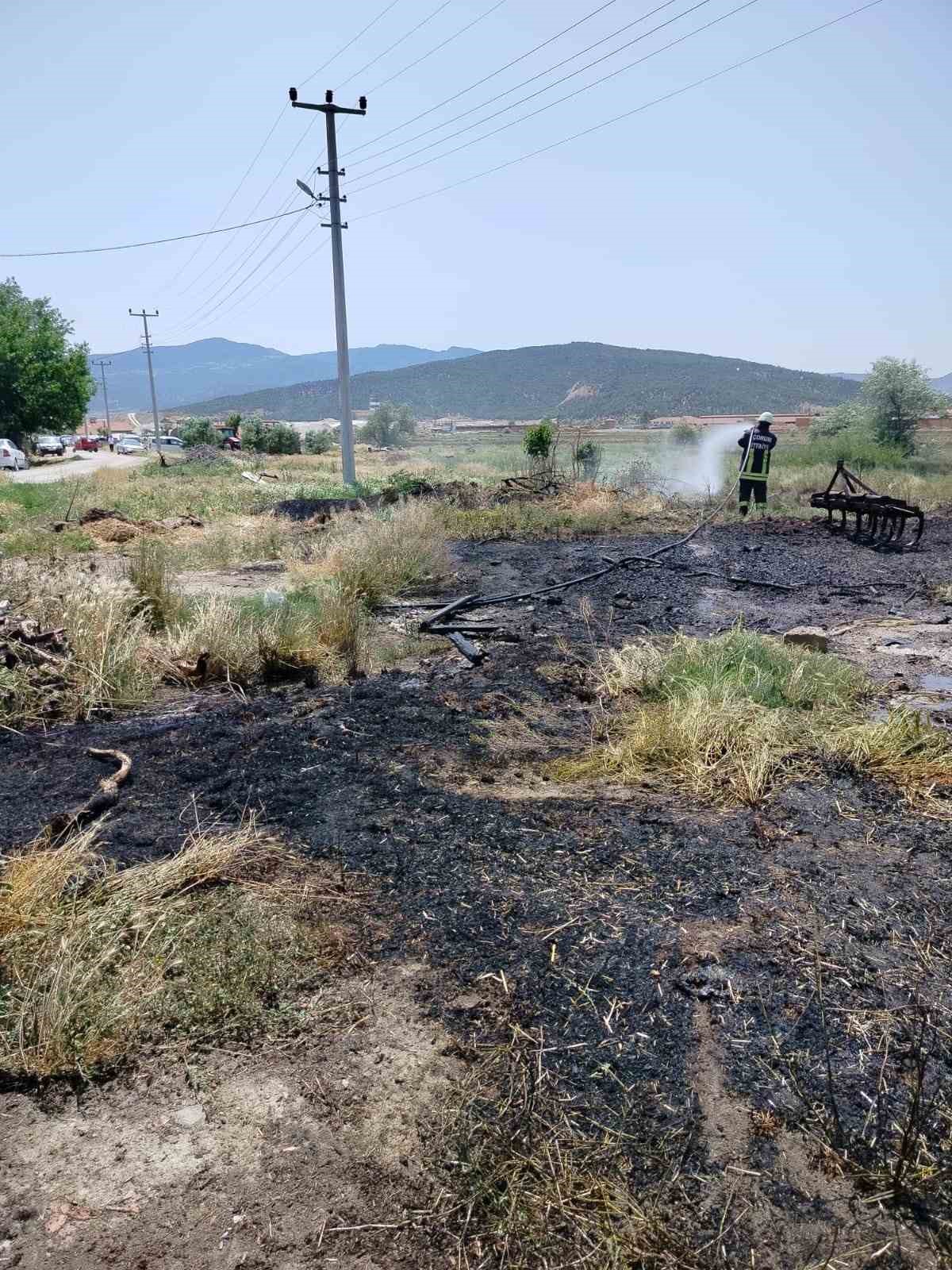 Çorum’da korkutan arazi yangını 