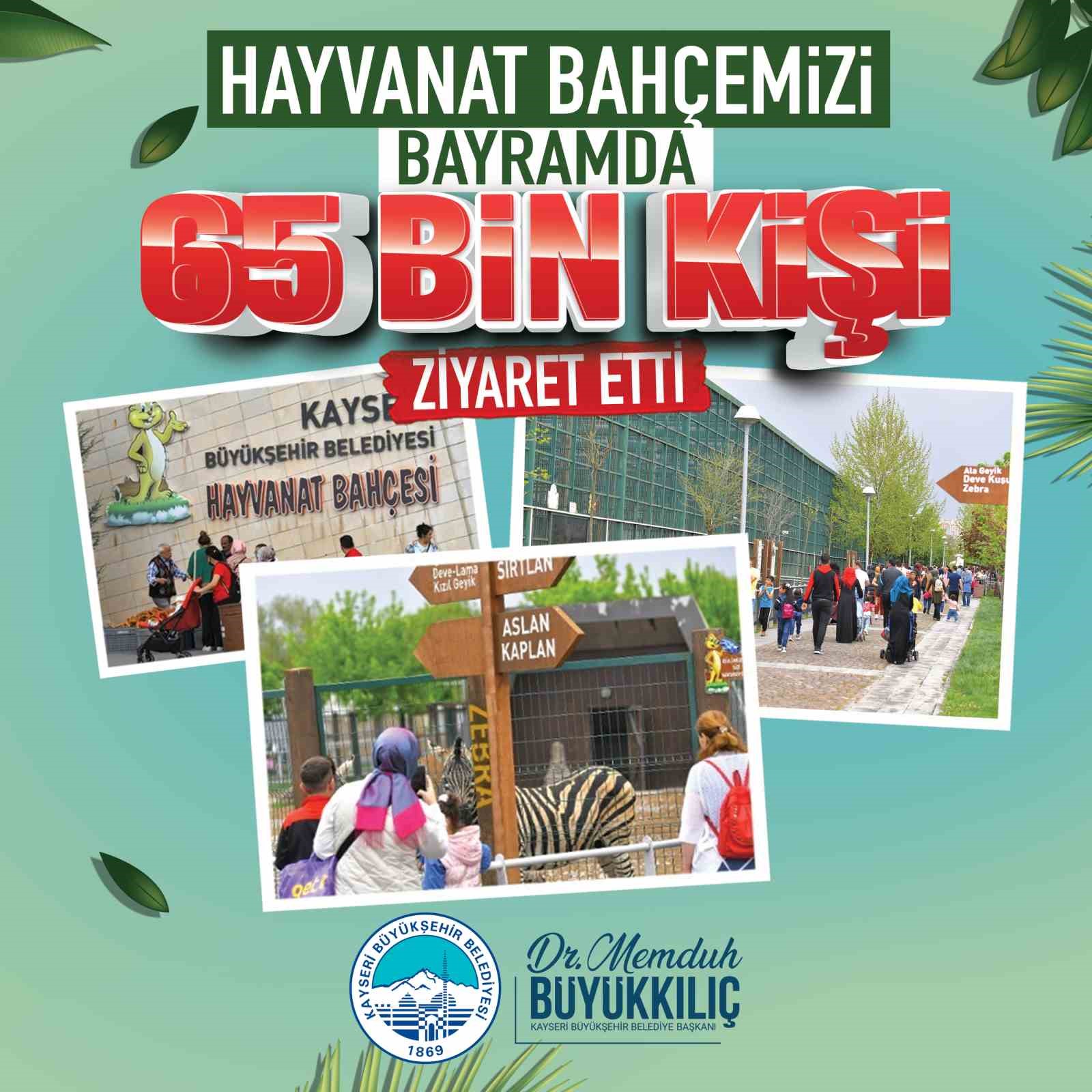 Hayvanat bahçesini bayramda 65 bin kişi ziyaret etti