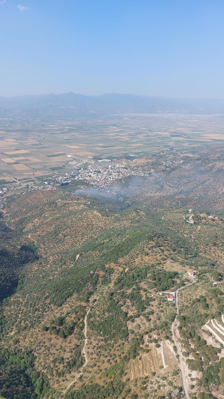 Koçarlı’daki zeytinlik yangını kontrol atına alındı 