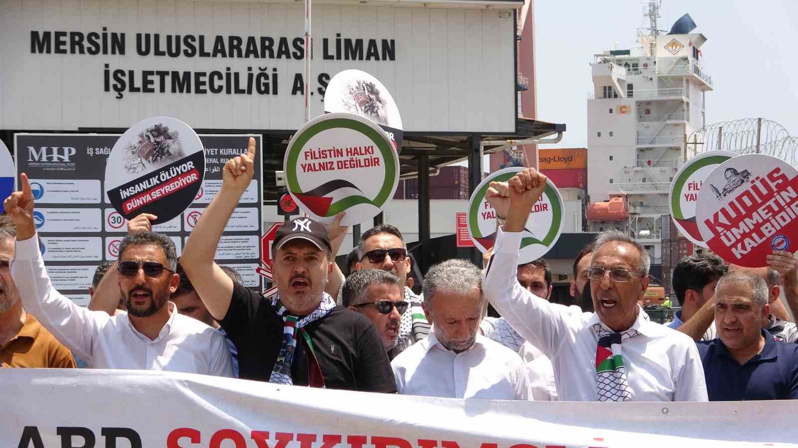 Mersin’de, İsrail’in ’Madleen’ gemisine müdahalesi protesto edildi 