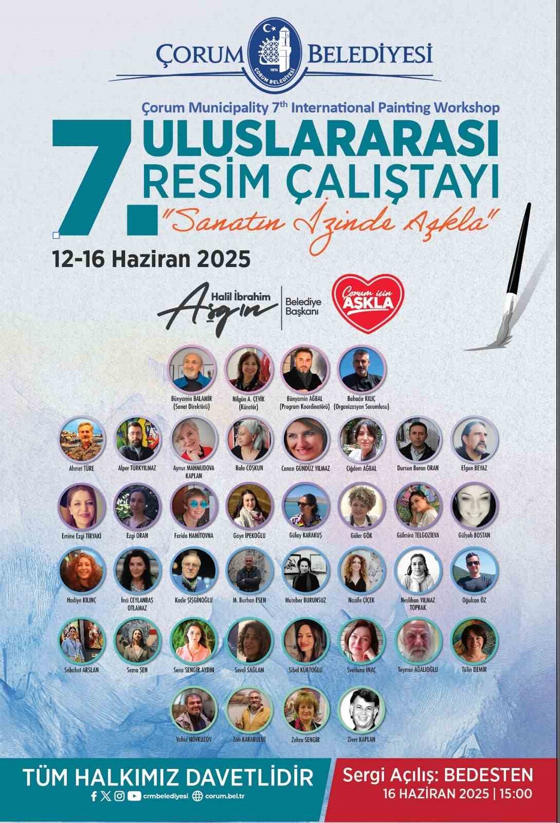 Çorum 7. Uluslararası Resim Çalıştayına ev sahipliği yapacak 