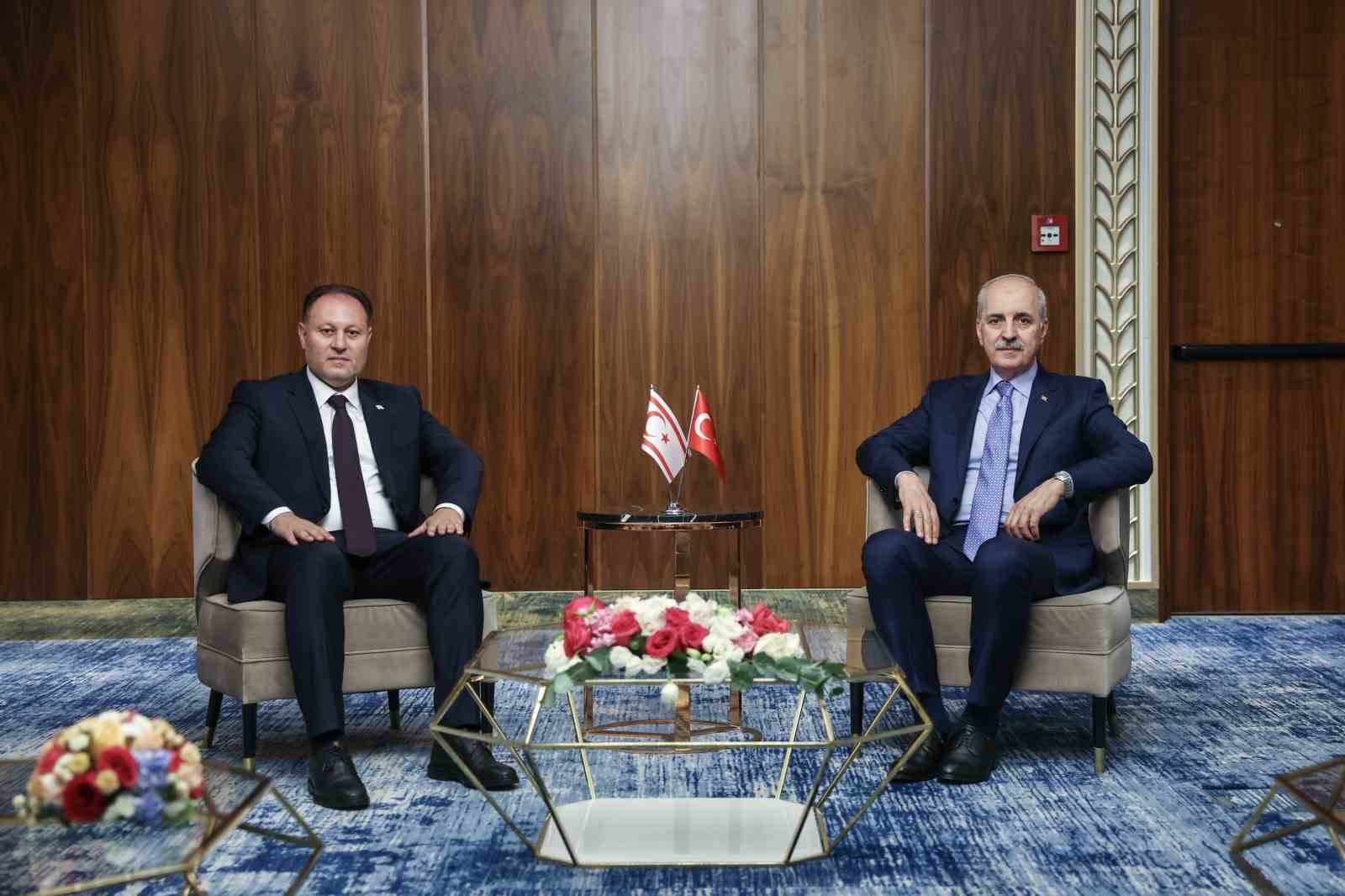 TBMM Başkanı Kurtulmuş, KKTC Cumhuriyet Meclisi Başkanı Öztürkler ile görüştü 