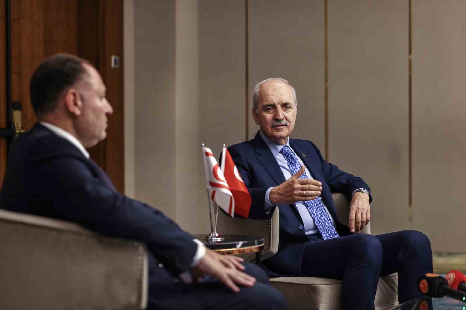 TBMM Başkanı Kurtulmuş, KKTC Cumhuriyet Meclisi Başkanı Öztürkler ile görüştü 