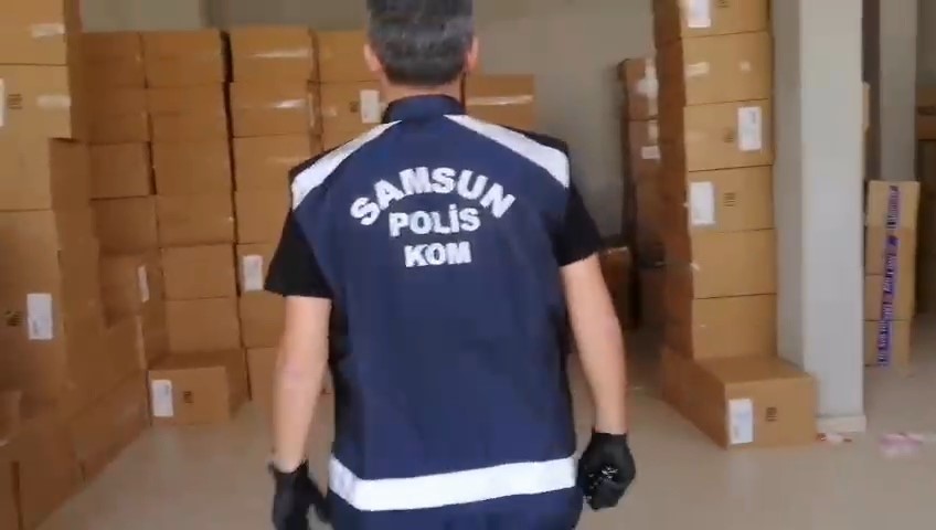Samsun’da 2 milyon 862 bin adet kaçak makaron ele geçirildi 