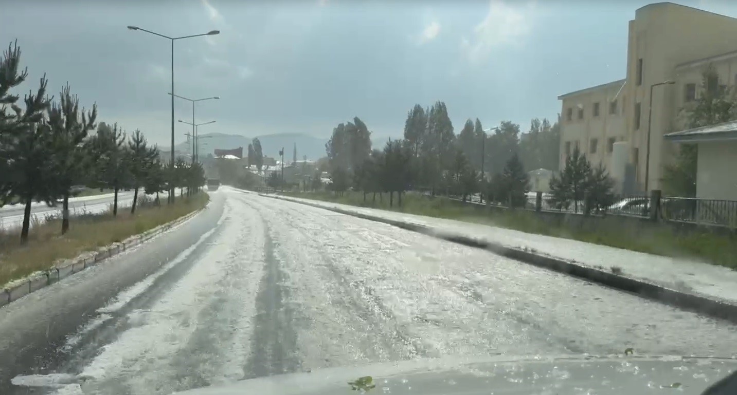 Sarıkamış’ta dolu yağışı hayatı olumsuz etkiledi 