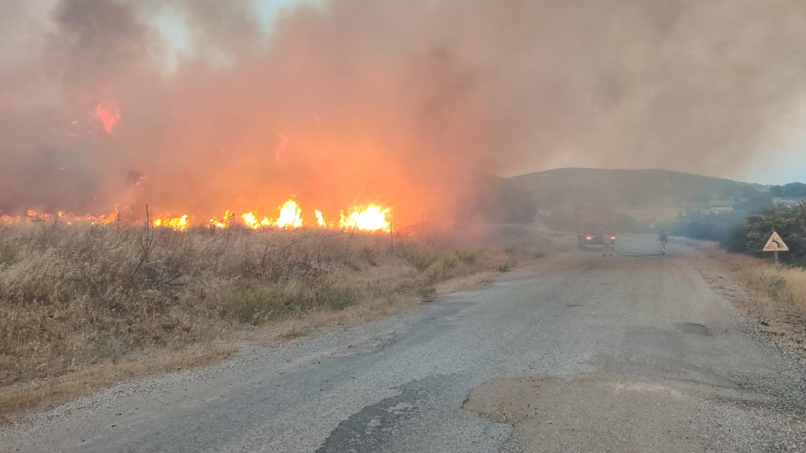 Ayvacık’ta tarım arazisinde yangın 