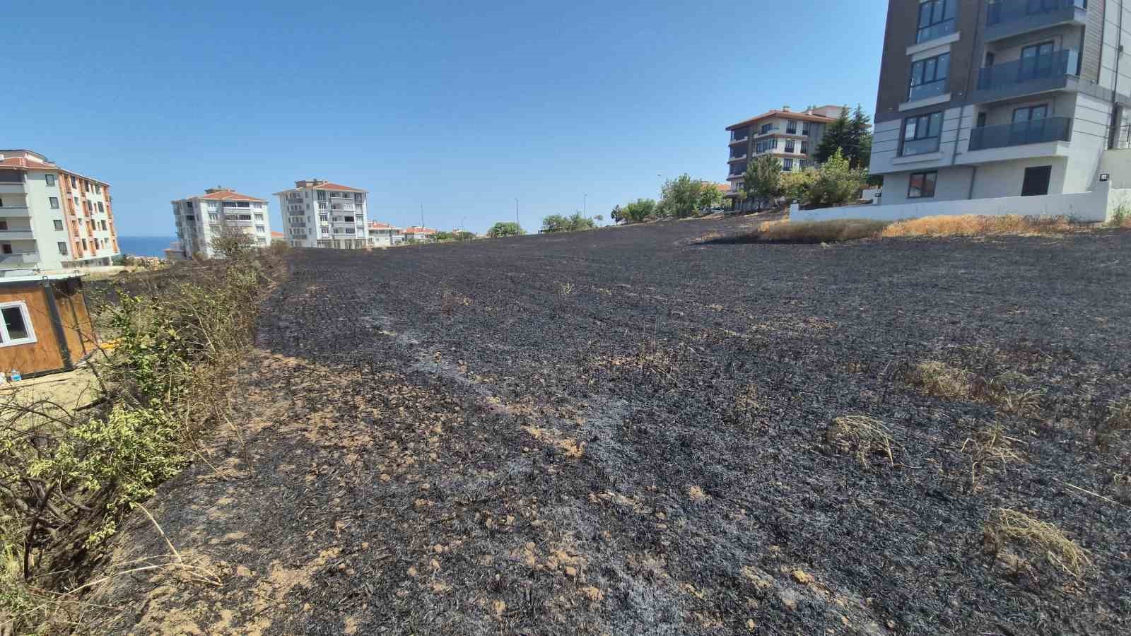 Şehir içindeki 30 dönümlük buğday tarlası alevlere teslim oldu 