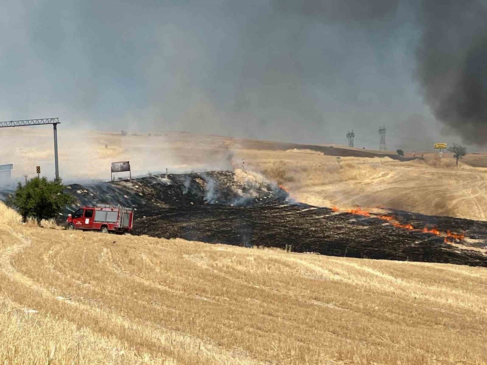 Anız yangını korkuttu 