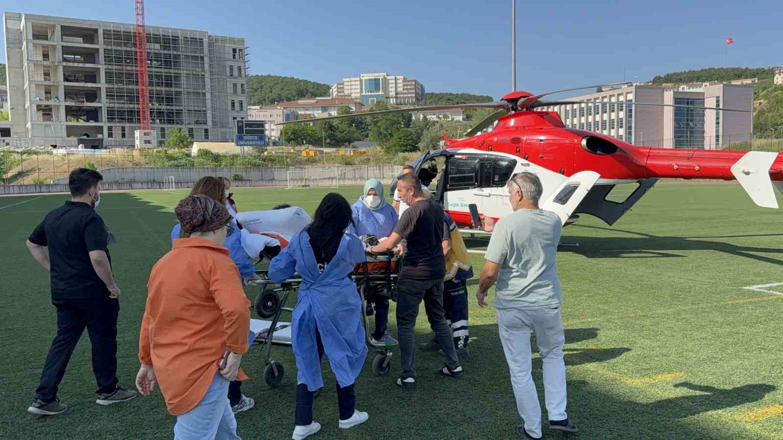 Hava ambulansı 24 yaşındaki genç kız için havalandı 