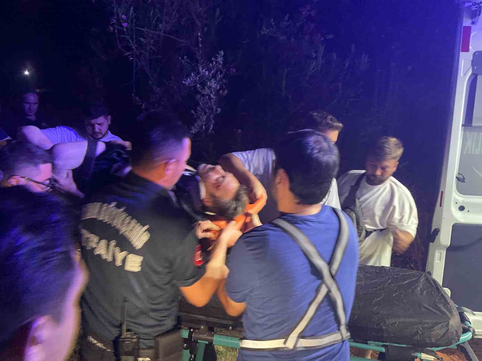 Uçurumdan uçan motosiklet sürücüsü yaralandı 
