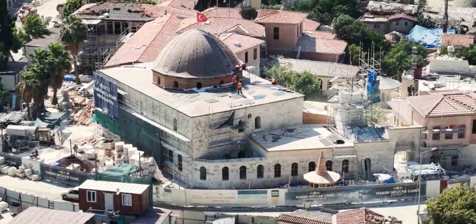 Depremin yıktığı Habib-i Necaar Camii’nde ihya çalışmaları hızla sürüyor 