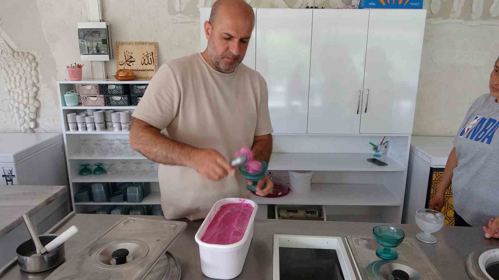 Tescilli Mor Reyhan bu kez dondurma oldu 