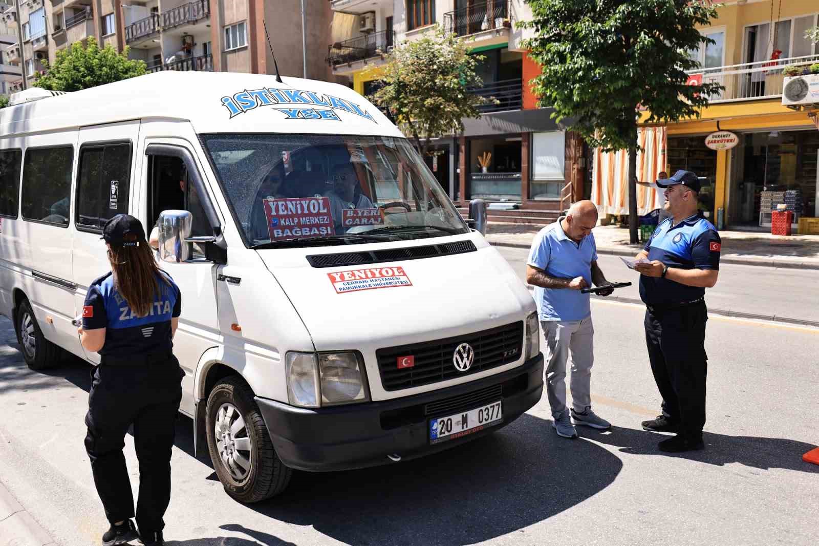 Denizli’de toplu taşıma araçları mercek altında 