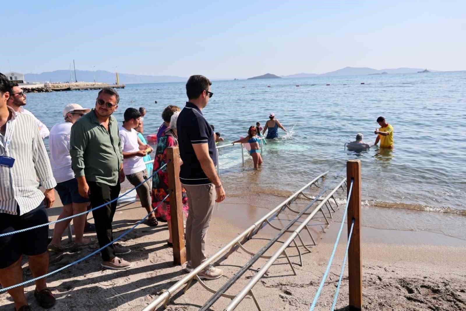Turgutreis halk plajına raylı sistem kuruldu 