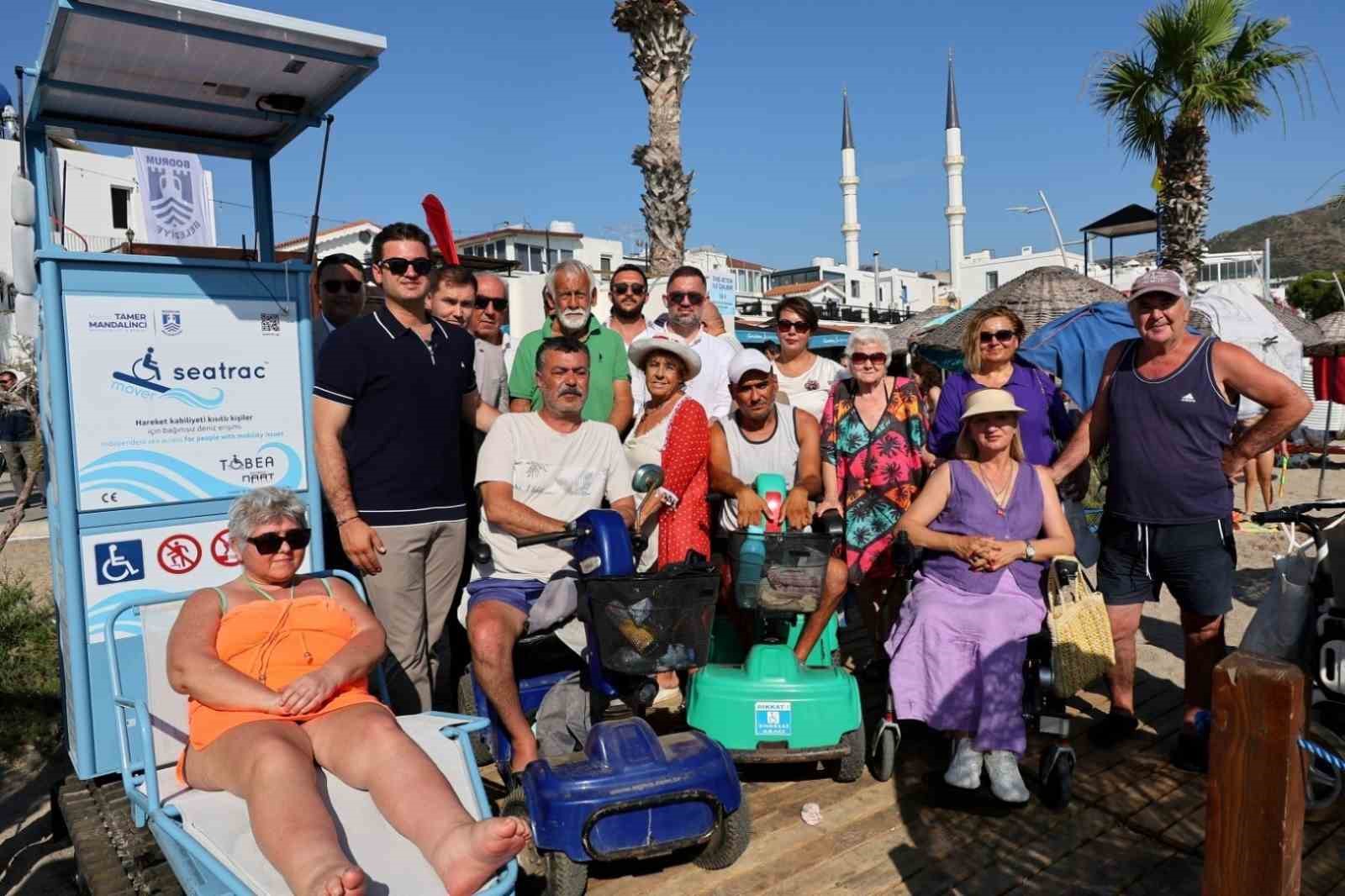 Turgutreis halk plajına raylı sistem kuruldu 