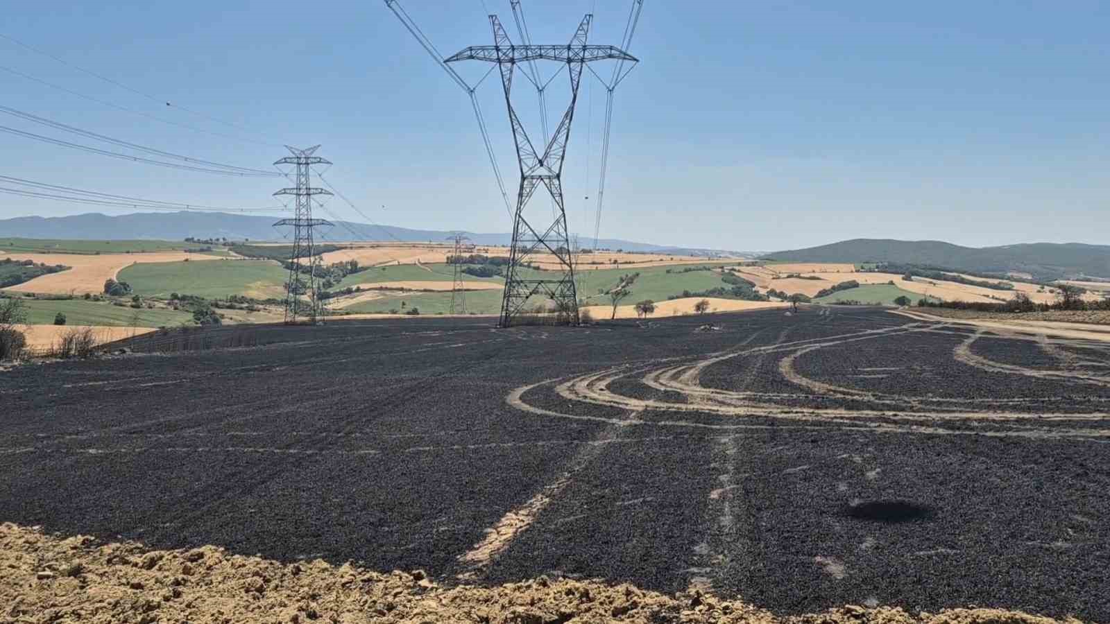 Tekirdağ’da buğday tarlasında çıkan yangında 250 dönüm kül oldu 