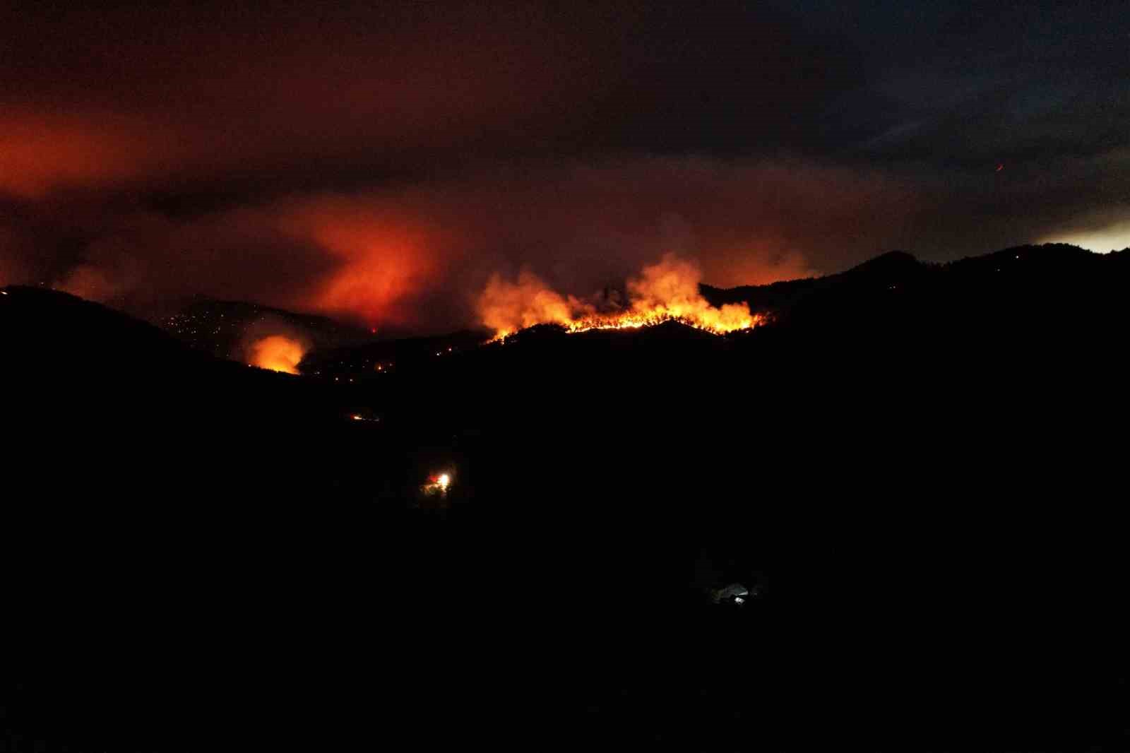 Sakarya’daki orman yangını havadan görüntülendi 