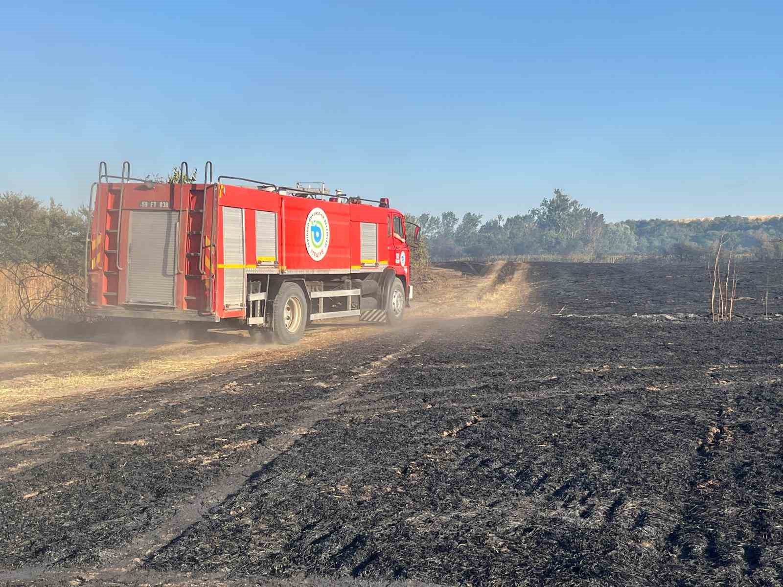 Tekirdağ’da çıkan yangında bin 500 dekarlık tarım arazisi zarar gördü 