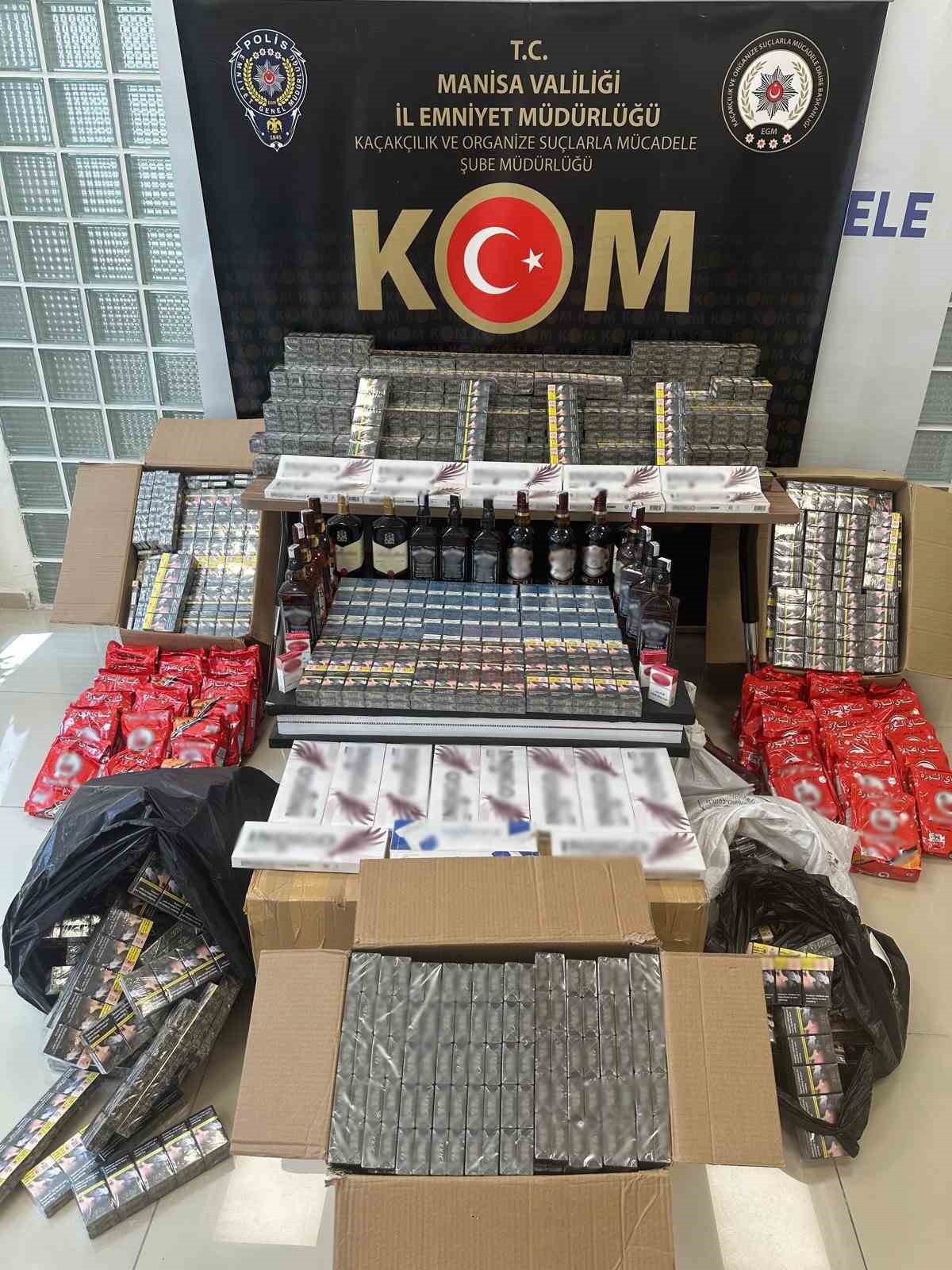 Manisa’da kaçak tütün ve içki operasyonu: 5 gözaltı 