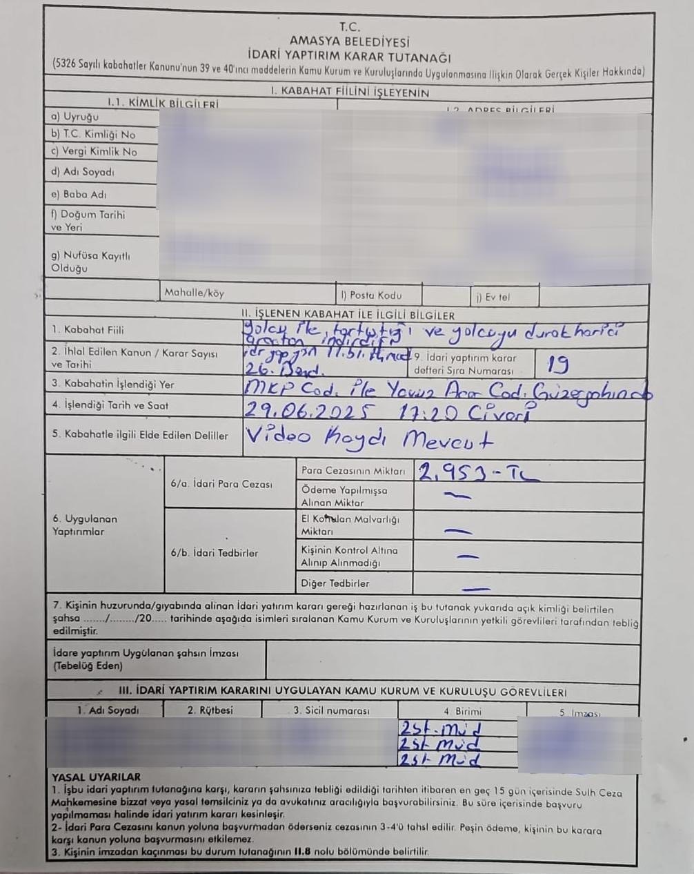 Amasya’da engelli yolcuyu araçtan indiren özel halk otobüsü şoförüne ceza 