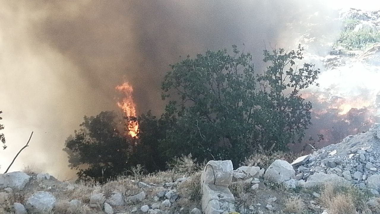 Isparta’da çıkan çöplük yangını ormana sıçramadan söndürüldü 