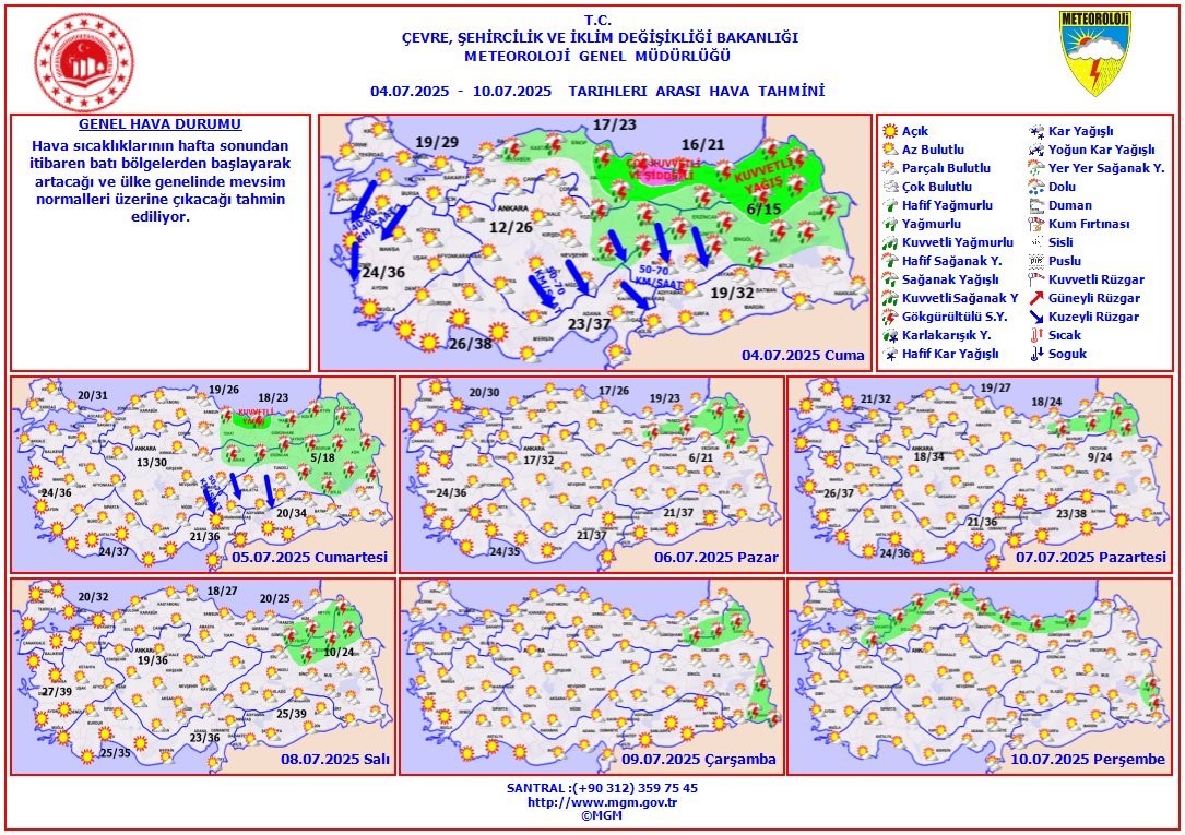 Ordu için ‘çok kuvvetli ve şiddetli’ yağış uyarısı 