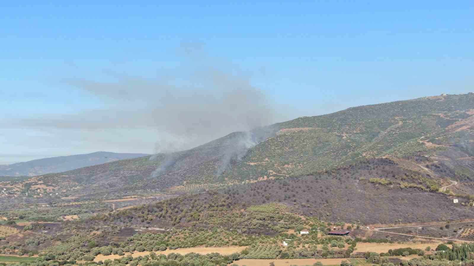 3 gündür devam eden orman yangını sonrası Ödemiş’in dağları siyaha büründü 