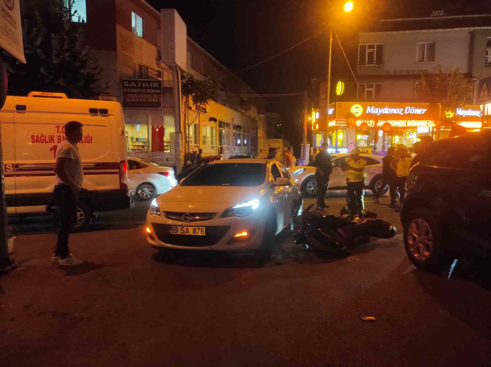 Tekirdağ’da motosiklet ile otomobil çarpıştı: 1 yaralı 