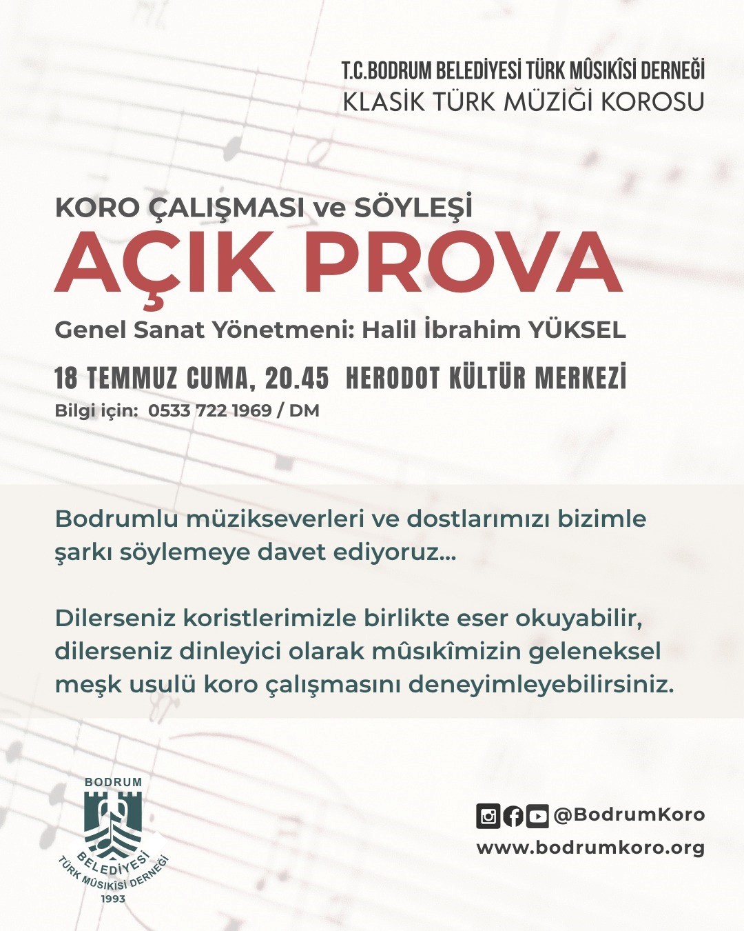Klasik Türk Müziği Korosundan açık prova 