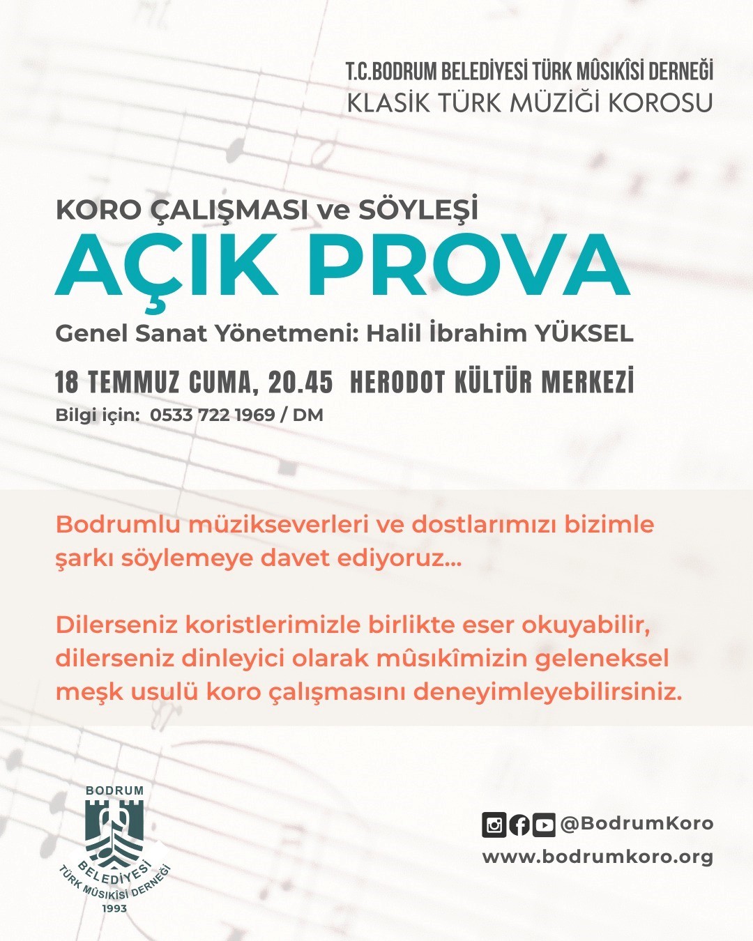Klasik Türk Müziği Korosundan açık prova 
