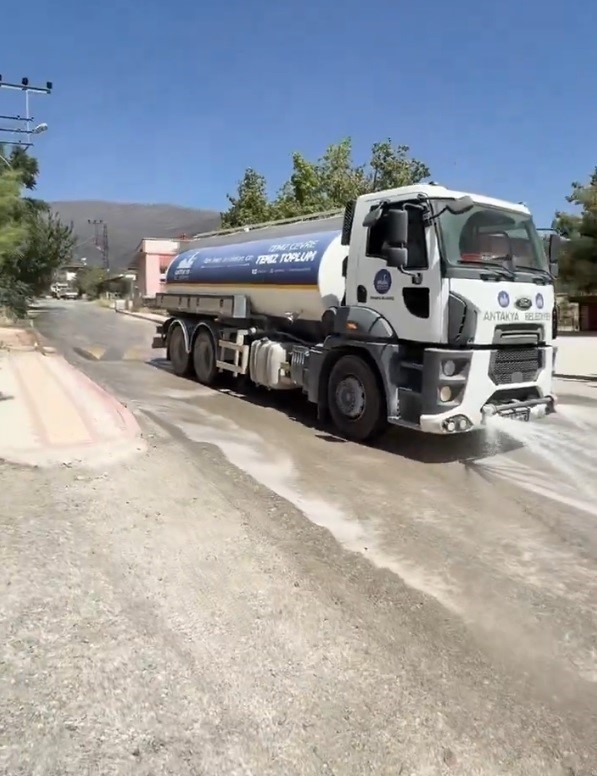 Antakya’da yangından etkilenen bölgelerde hummalı temizlik çalışması 