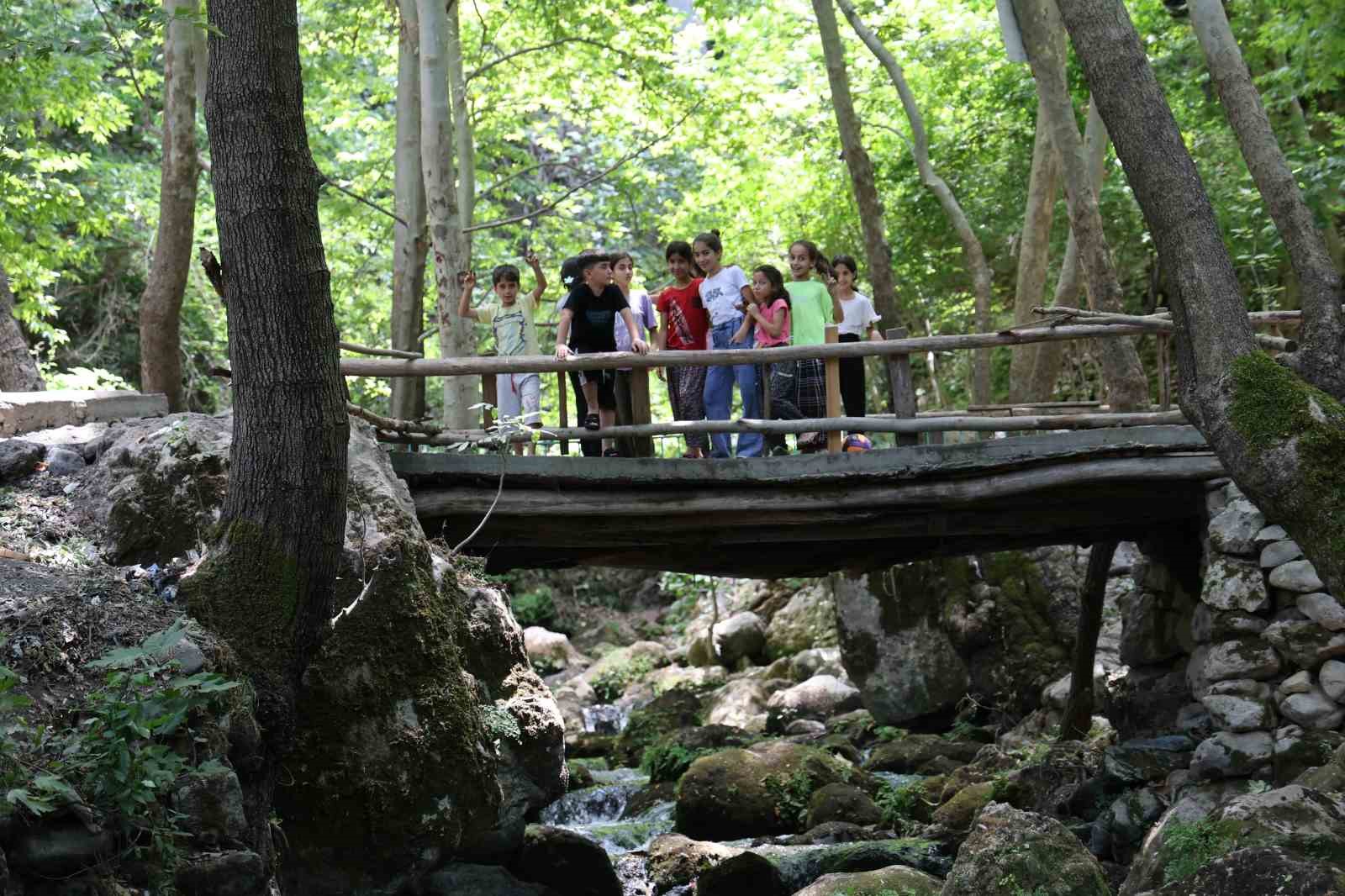 Diyarbakır’da berrak suyu ve yeşilliğiyle göz kamaştıran köy havadan görüntülendi 