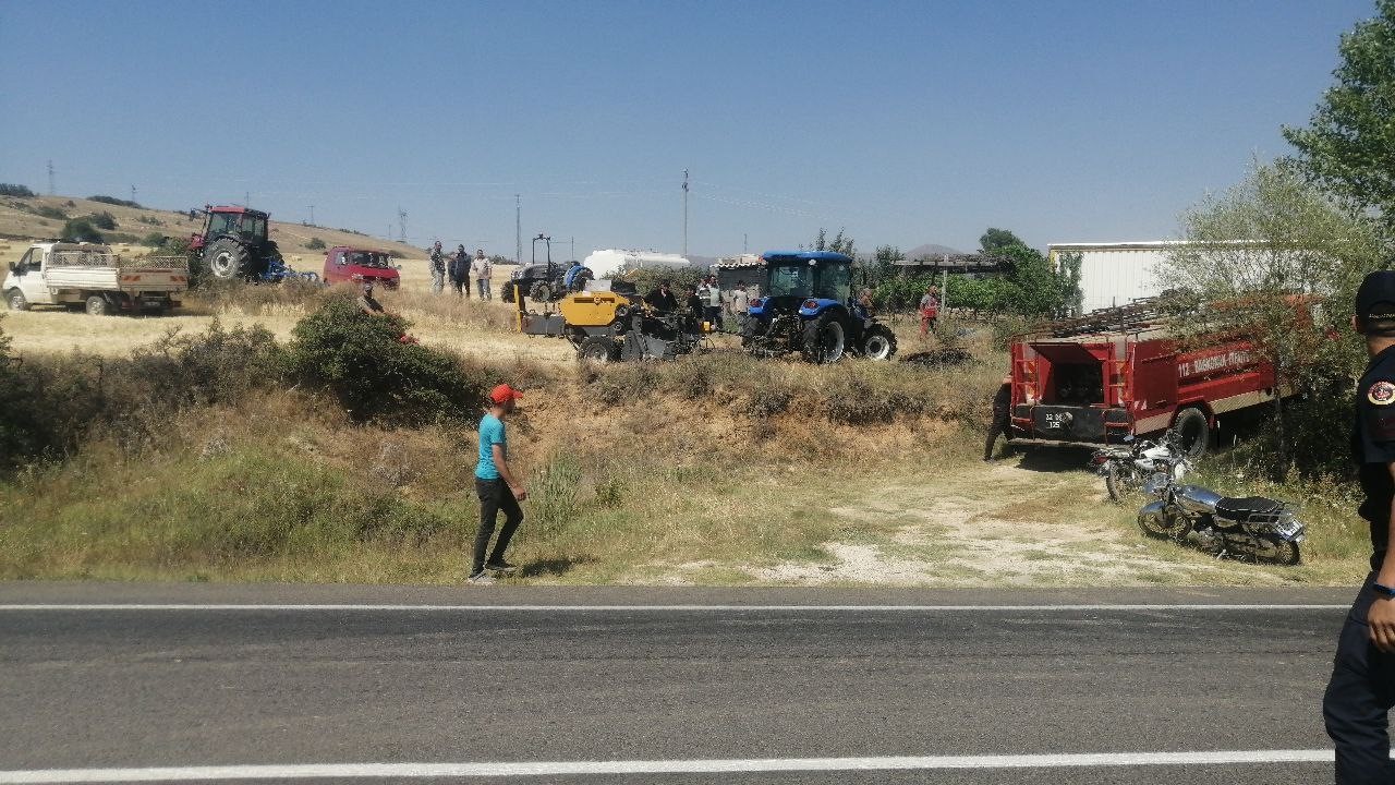 Isparta’da 30 dönümlük tarla yanarak kül oldu 