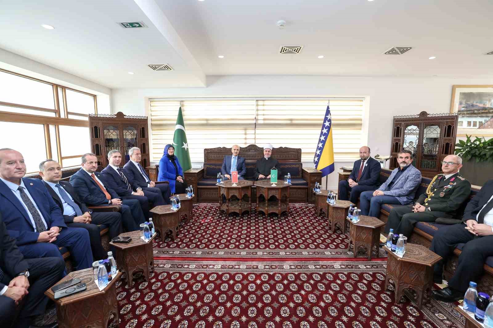 TBMM Başkanı Kurtulmuş, Bosna Hersek İslam Birliği Başkanı Kavazoviç ile bir araya geldi 
