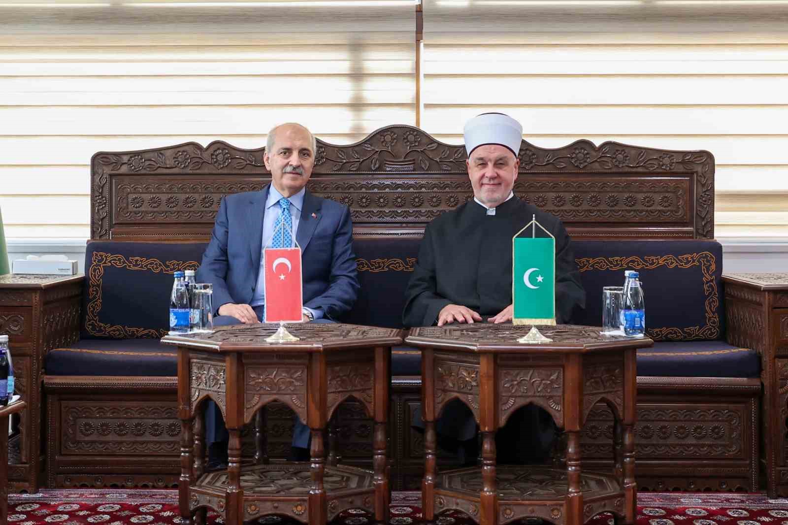 TBMM Başkanı Kurtulmuş, Bosna Hersek İslam Birliği Başkanı Kavazoviç ile bir araya geldi 
