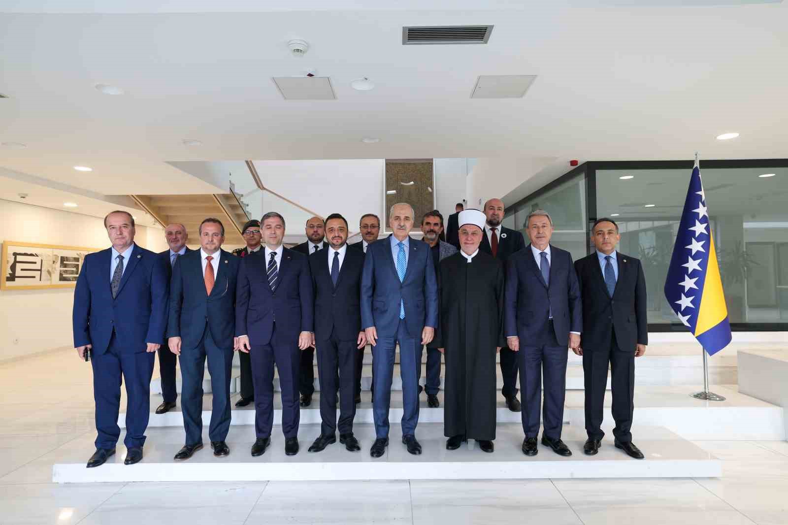TBMM Başkanı Kurtulmuş, Bosna Hersek İslam Birliği Başkanı Kavazoviç ile bir araya geldi 