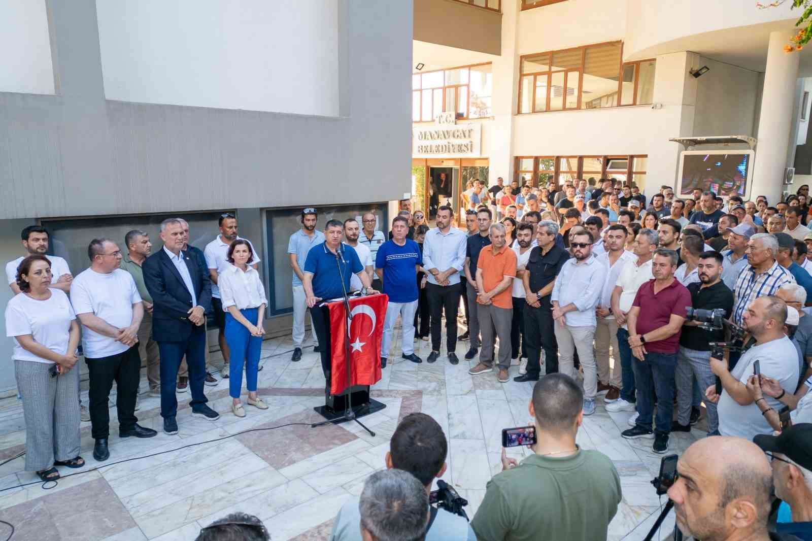 Manavgat’ta tutuklanan belediye başkanı Nefi Kara’ya destek mitingi 