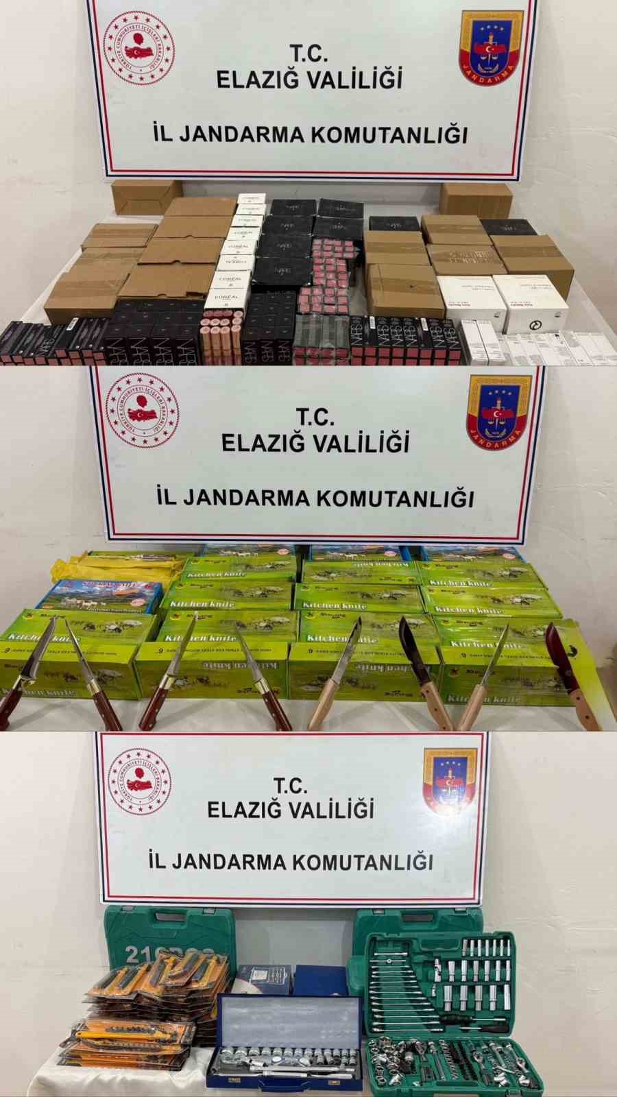 Elazığ’da gümrük kaçağı ürünler ele geçirildi 