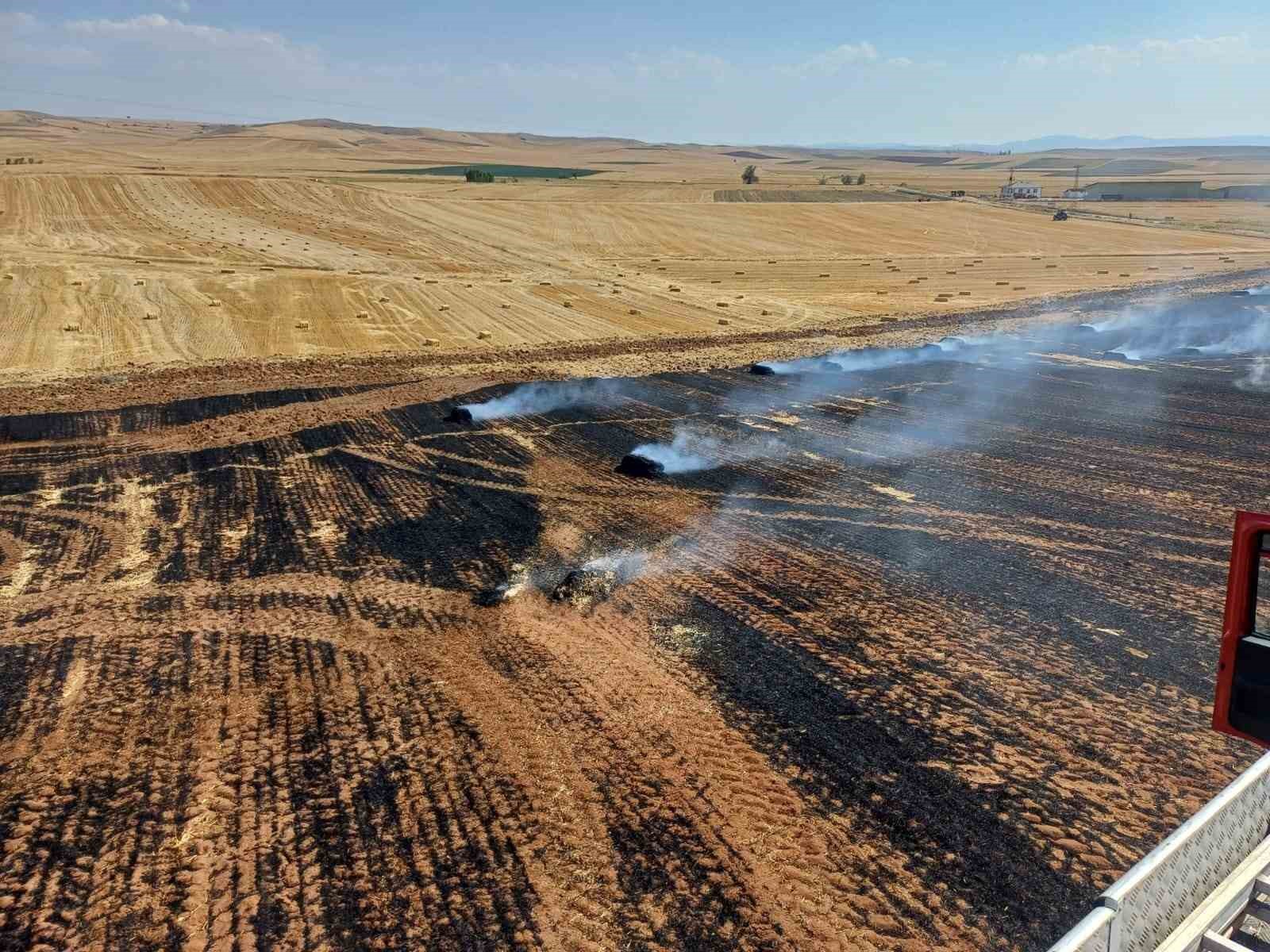 Çorum’da 150 balya ve 20 dönüm tarla yanarak küle döndü 